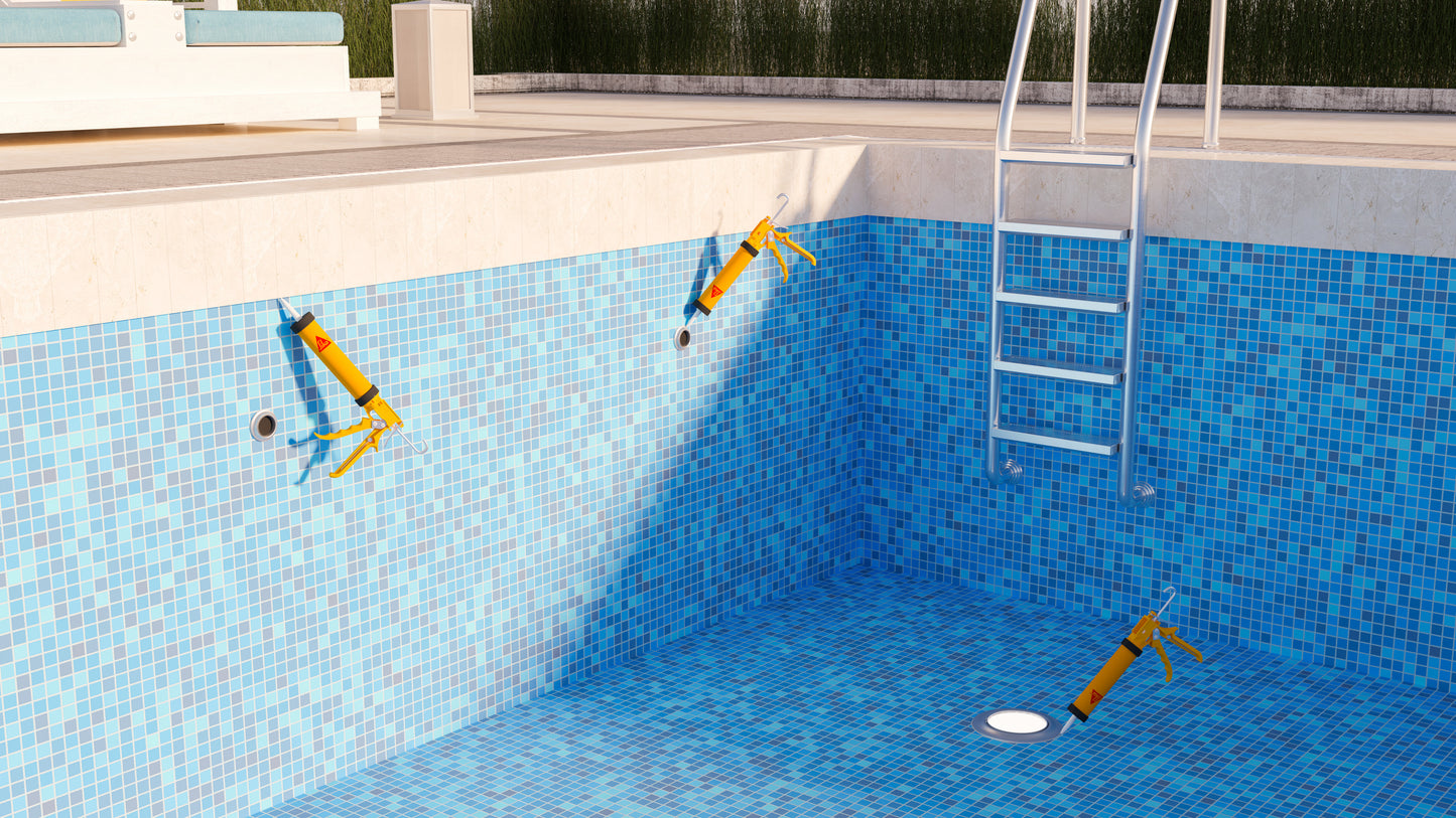 SELLADOR ELÁSTICO DE SILICÓN PARA SELLOS EN PISCINAS Y ZONAS EN CONTACTO PERMANENTE CON AGUA SIKASIL POOL COLOR TRANSPARENTE CARTUCHO 300 ML