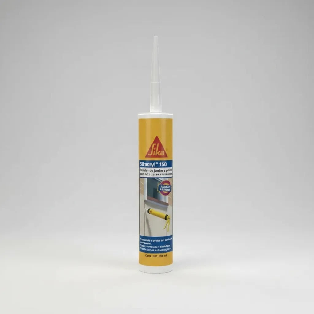 SELLADOR ACRÍLICO PARA JUNTAS Y GRIETAS CON BAJO MOVIMIENTO SIKACRYL 150 BLANCO CARTUCHO 300 ML