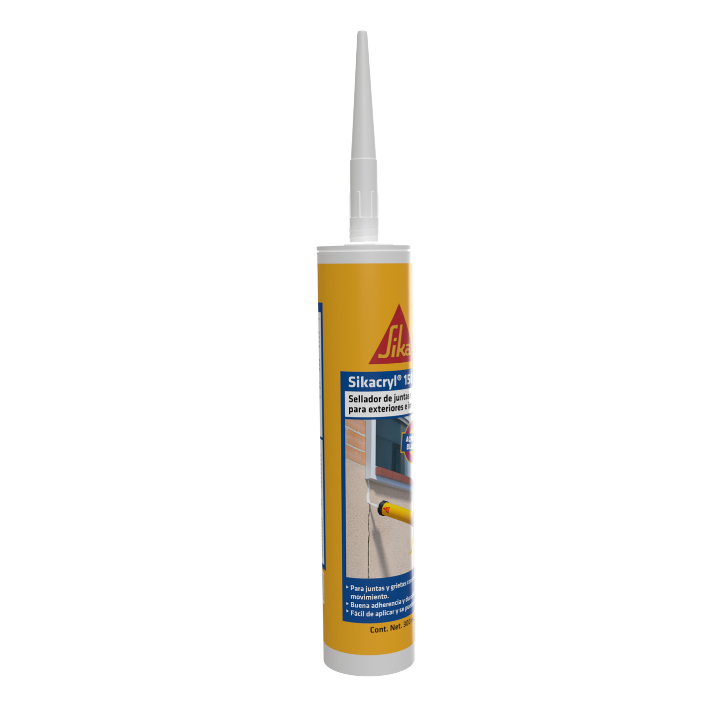 SELLADOR ACRÍLICO PARA JUNTAS Y GRIETAS CON BAJO MOVIMIENTO SIKACRYL 150 BLANCO CARTUCHO 300 ML