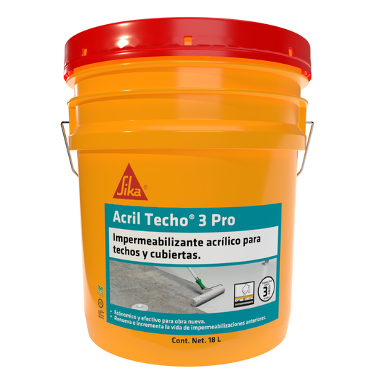 SIKA WATERPROOFING ACRYLIC ROOF 3 YEARS PRO WHITE 18 LT