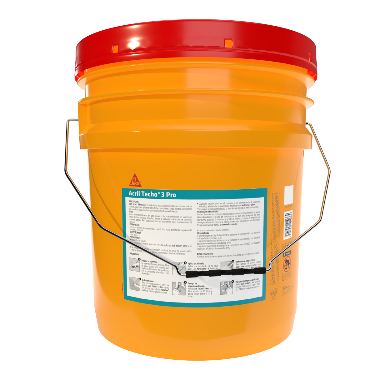 IMPERMEABILIZANTE ACRÍLICO SIKA ACRIL TECHO 3 AÑOS PRO BLANCO 18 LT