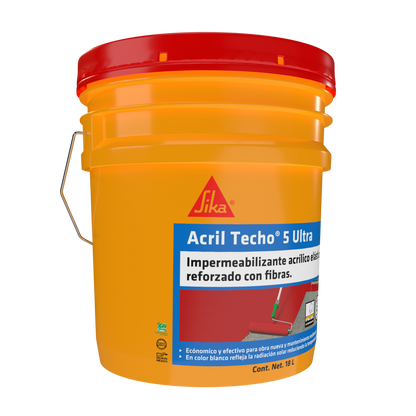 IMPERMEABILIZANTE ACRÍLICO SIKA ACRIL TECHO 5 AÑOS ULTRA ROJO 18 LT
