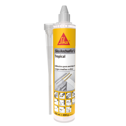 ADHESIVO PARA ANCLAJES DE CARGAS MEDIAS A ALTAS SIKA ANCHORFIX-2+TROPICAL CARTUCHO 300 ml
