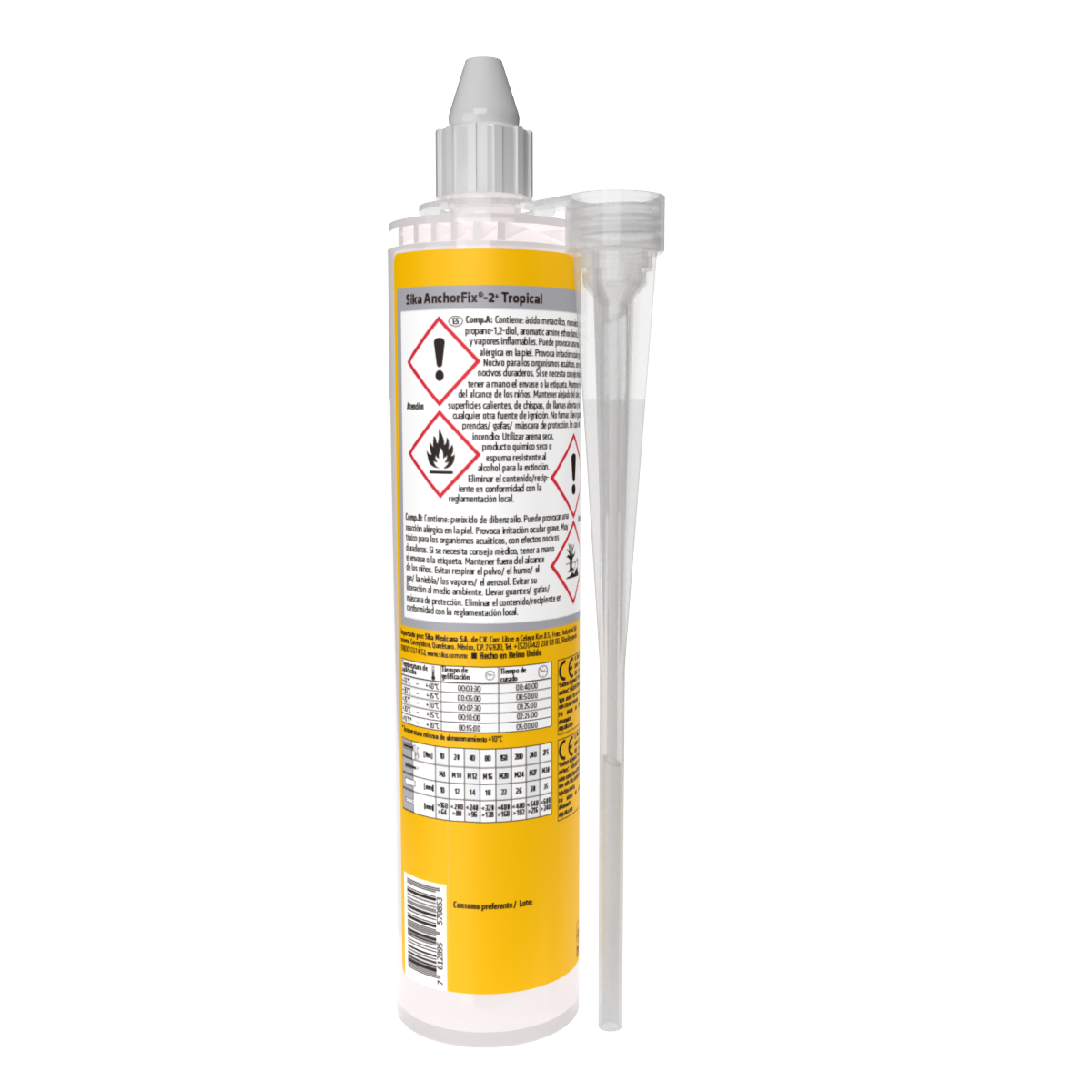 ADHESIVO PARA ANCLAJES DE CARGAS MEDIAS A ALTAS SIKA ANCHORFIX-2+TROPICAL CARTUCHO 300 ml