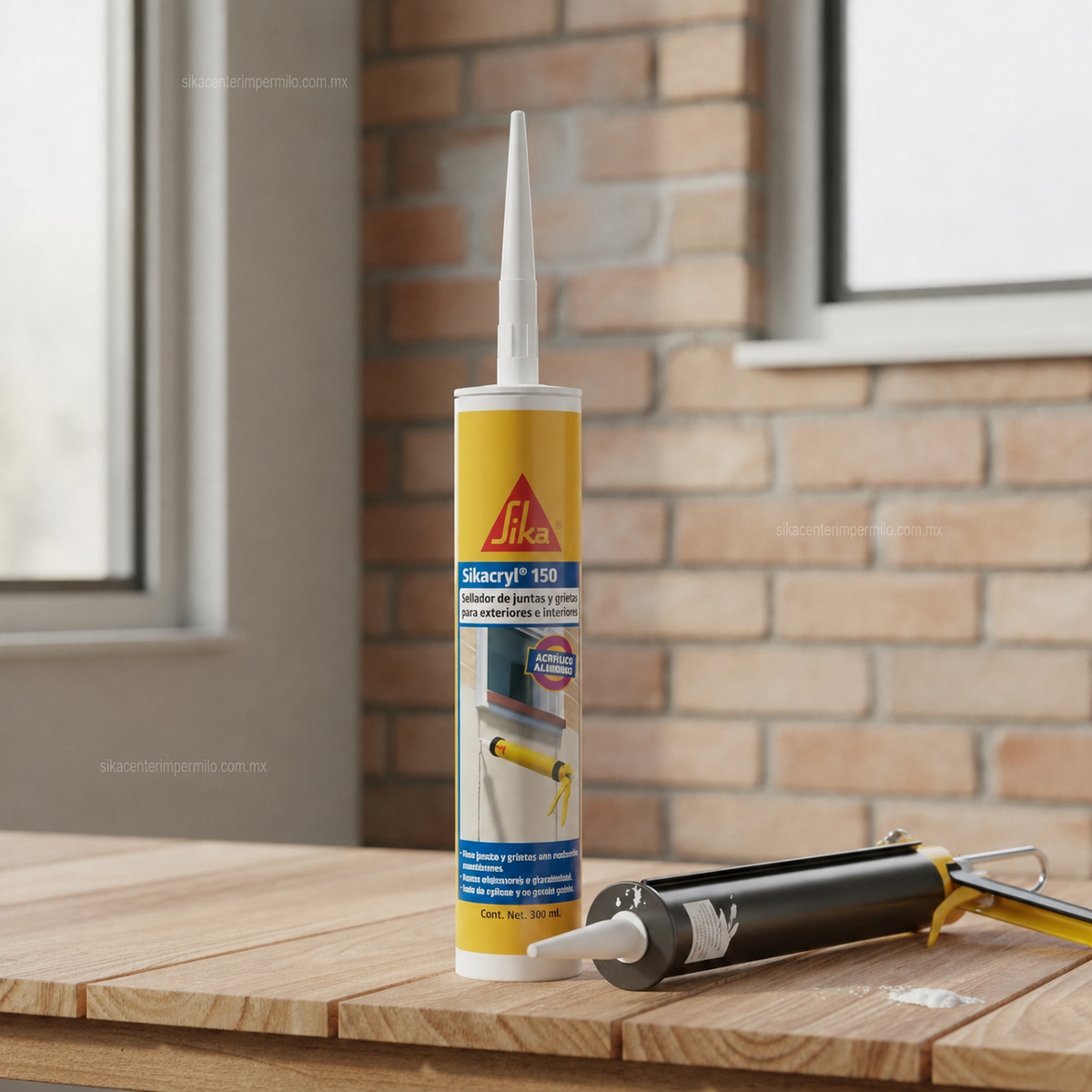 SELLADOR ACRÍLICO PARA JUNTAS Y GRIETAS CON BAJO MOVIMIENTO SIKACRYL 150 ALUMINIO CARTUCHO 300 ML