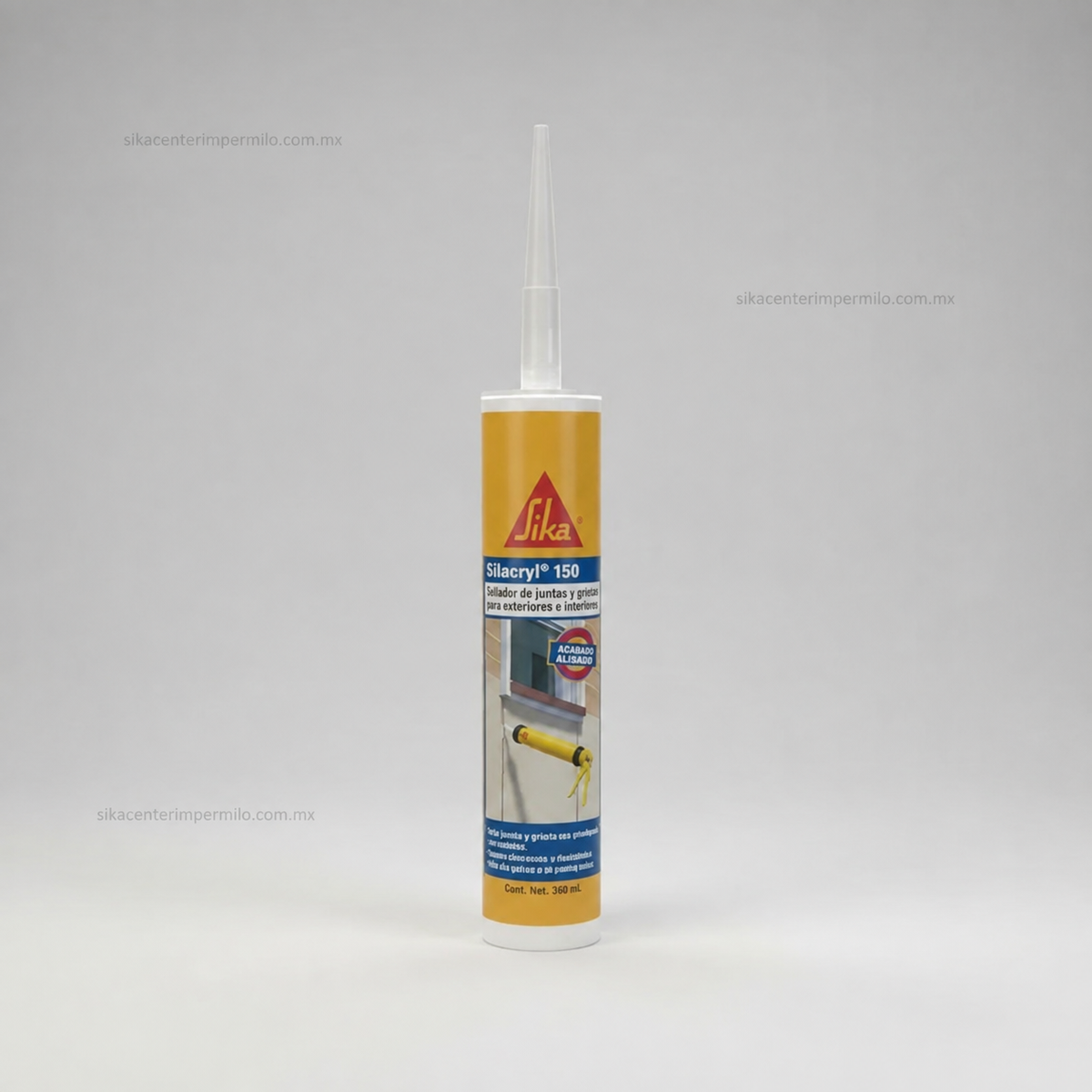SELLADOR ACRÍLICO PARA JUNTAS Y GRIETAS CON BAJO MOVIMIENTO SIKACRYL 150 ALUMINIO CARTUCHO 300 ML