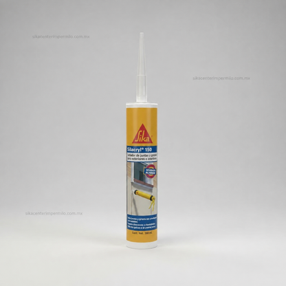 SELLADOR ACRÍLICO PARA JUNTAS Y GRIETAS CON BAJO MOVIMIENTO SIKACRYL 150 ALUMINIO CARTUCHO 300 ML