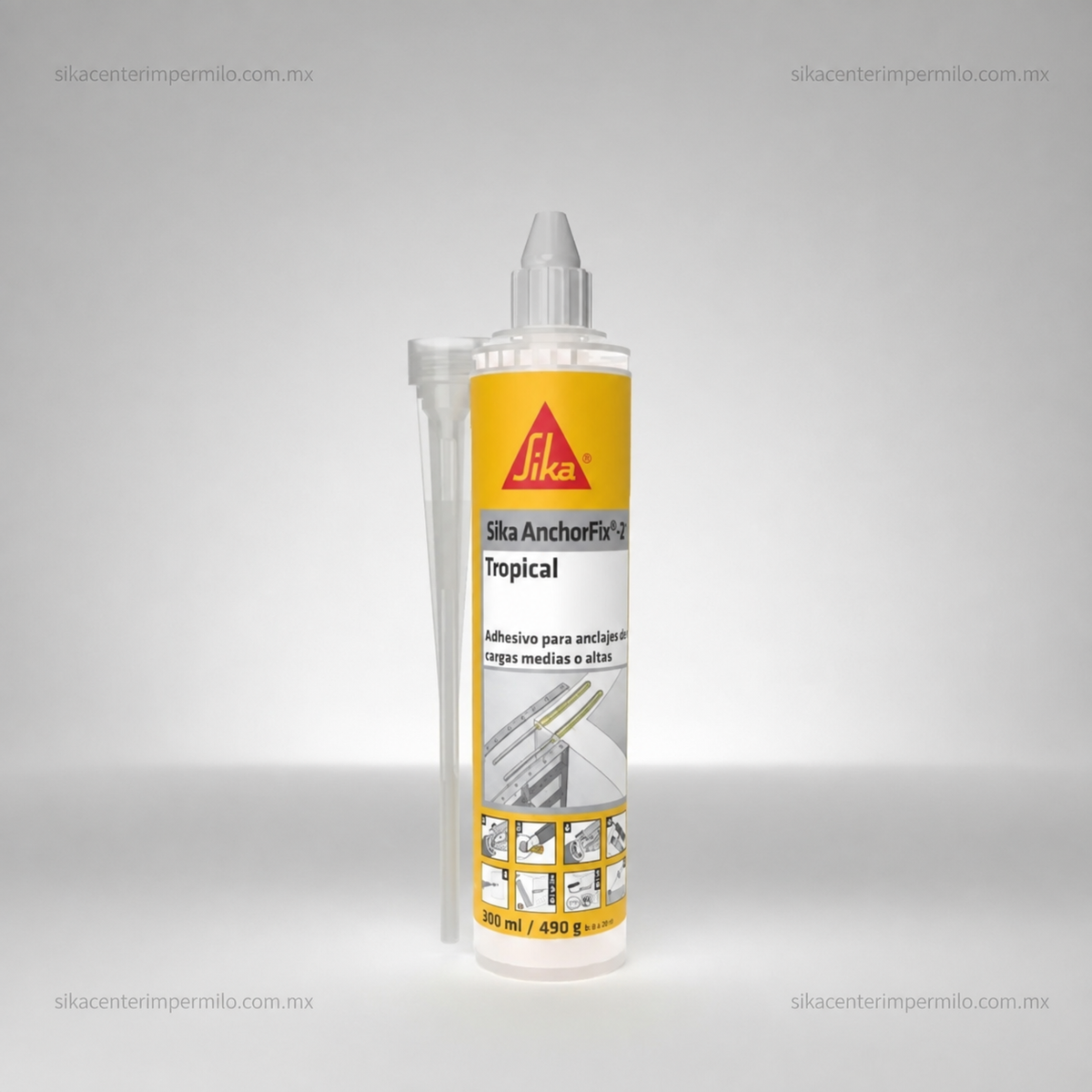 ADHESIVO PARA ANCLAJES DE CARGAS MEDIAS A ALTAS SIKA ANCHORFIX-2+TROPICAL CARTUCHO 300 ml