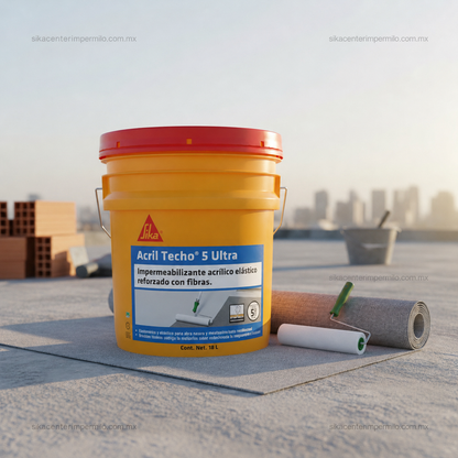 IMPERMEABILIZANTE ACRÍLICO SIKA ACRIL TECHO 5 AÑOS ULTRA BLANCO 18 LT