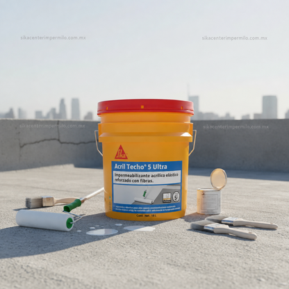 IMPERMEABILIZANTE ACRÍLICO SIKA ACRIL TECHO 5 AÑOS ULTRA BLANCO 18 LT