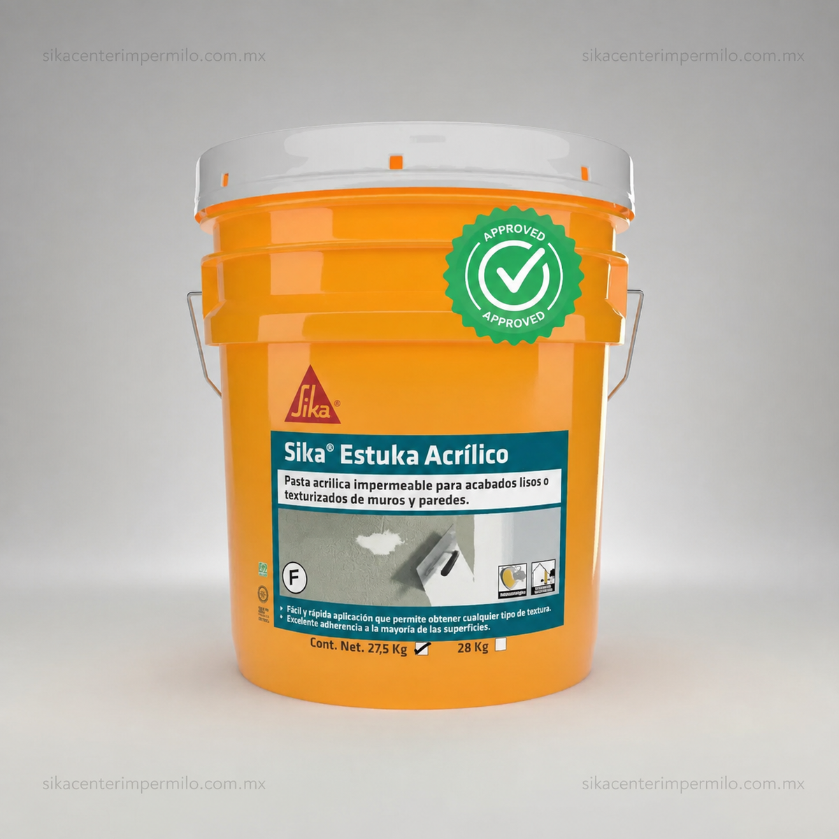 ESTUCO EN PASTA SIKA ESTUKA ACRILICO F BLANCO CUBETA 27 KG