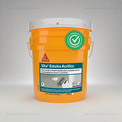 ESTUCO EN PASTA SIKA ESTUKA ACRILICO F BLANCO CUBETA 27 KG