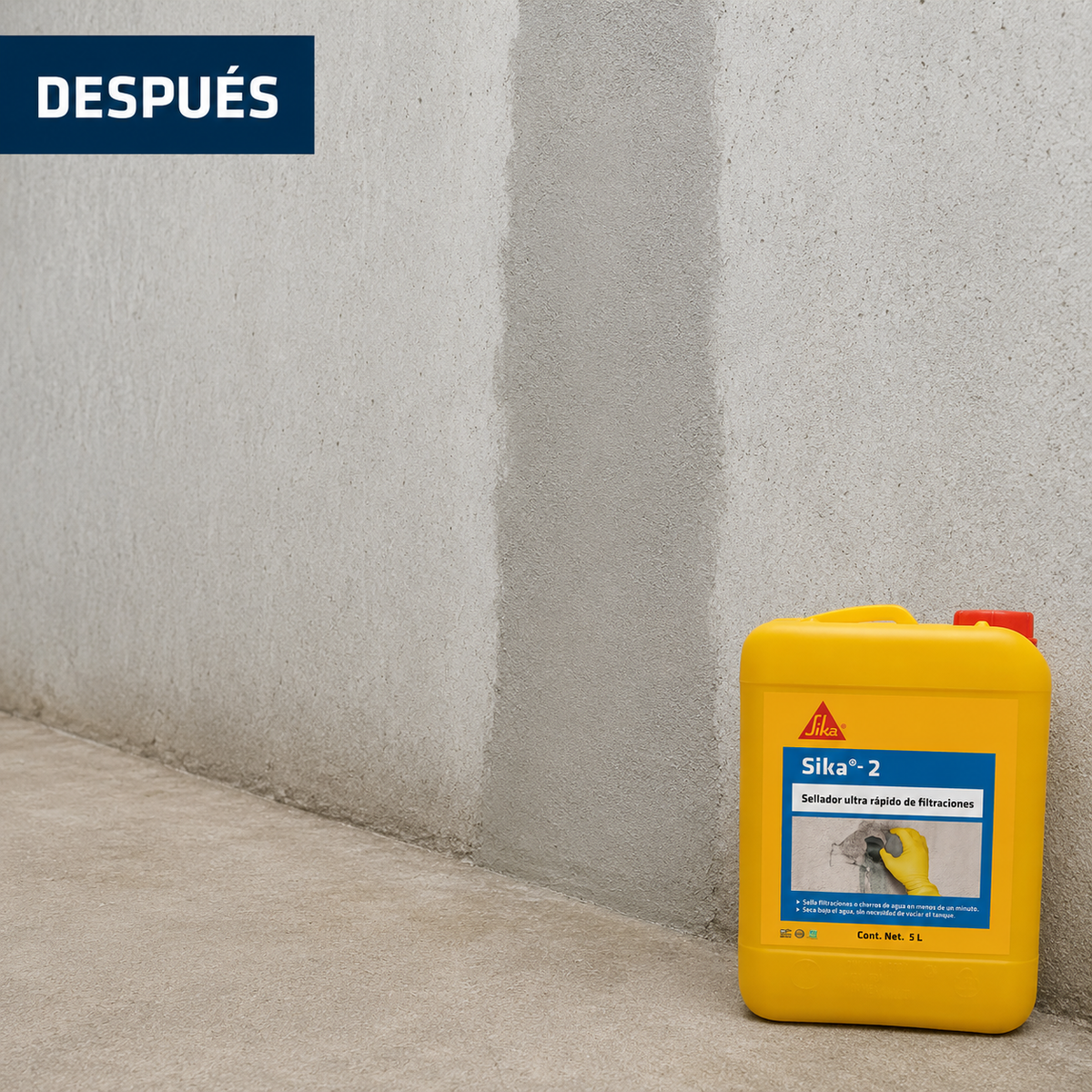 Superficie después de aplicar el producto