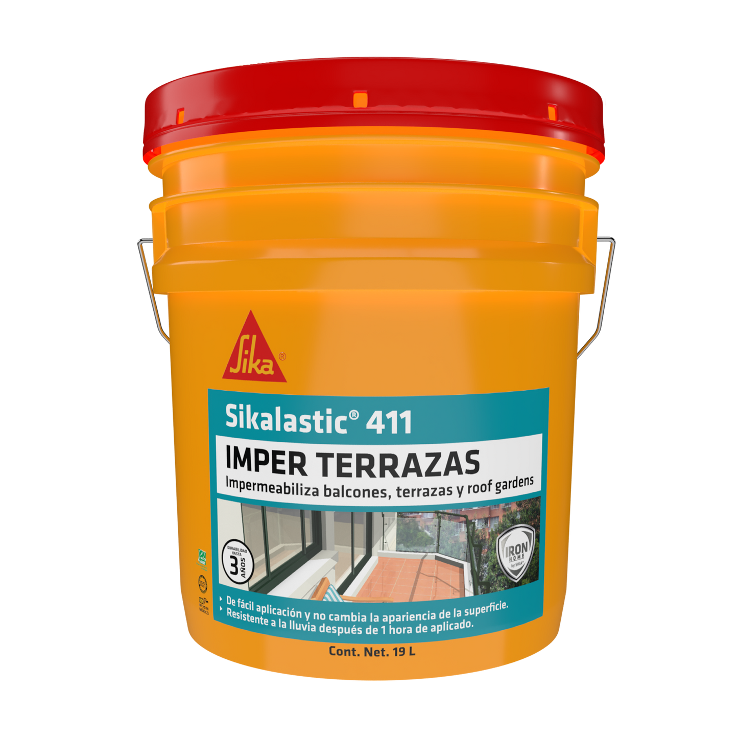 SIKALASTIC 411 IMPERMEABILIZANTE BALCONES TERRAZAS PARA JUNTAS 19 L