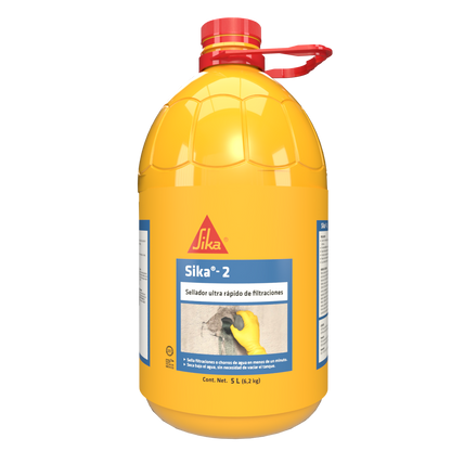 SELLADOR DE FILTRACIONES Y ACELERANTE ULTRA-RÁPIDO DE FRAGUADO SIKA 2 PET BOTE 5L
