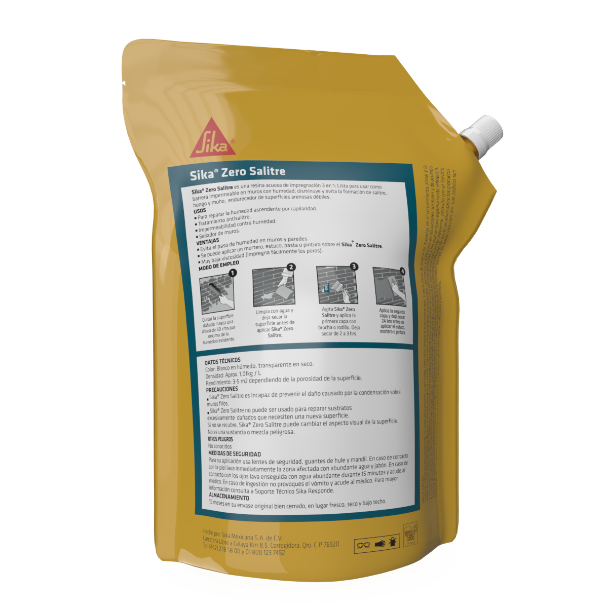 IMPERMEABILIZANTE SIKA ZERO SALITRE ELIMINADOR DE SALITRE Y HUMEDAD