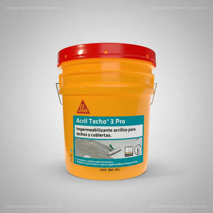 IMPERMEABILIZANTE ACRÍLICO SIKA ACRIL TECHO 3 AÑOS PRO BLANCO 18 LT