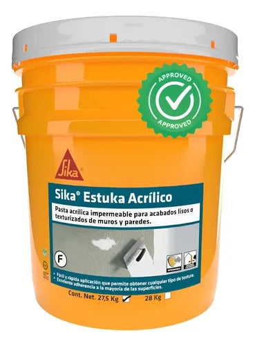 ESTUCO EN PASTA SIKA ESTUKA ACRILICO F BLANCO CUBETA 27 KG