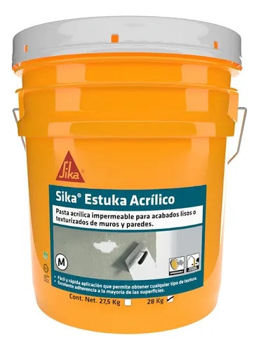 PASTA ACRÍLICA SIKA ESTUKA ACRILICO M BLANCO CUBETA 24KG
