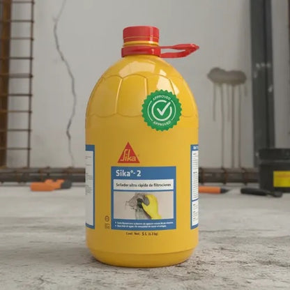 SELLADOR DE FILTRACIONES Y ACELERANTE ULTRA-RÁPIDO DE FRAGUADO SIKA 2 PET BOTE 5L