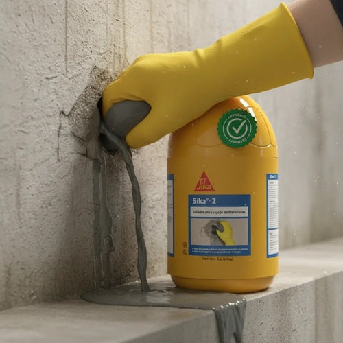 SELLADOR DE FILTRACIONES Y ACELERANTE ULTRA-RÁPIDO DE FRAGUADO SIKA 2 PET BOTE 5L