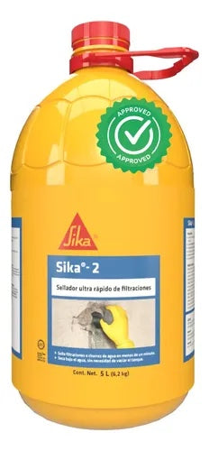 SELLADOR DE FILTRACIONES Y ACELERANTE ULTRA-RÁPIDO DE FRAGUADO SIKA 2 PET BOTE 5L