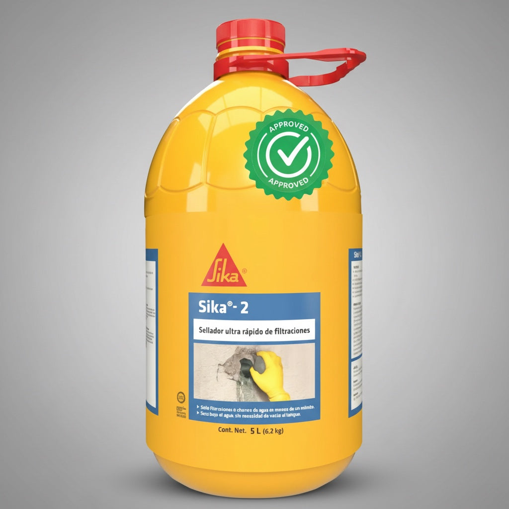 SELLADOR DE FILTRACIONES Y ACELERANTE ULTRA-RÁPIDO DE FRAGUADO SIKA 2 PET BOTE 5L