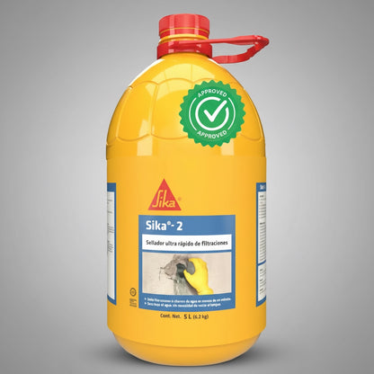 SELLADOR DE FILTRACIONES Y ACELERANTE ULTRA-RÁPIDO DE FRAGUADO SIKA 2 PET BOTE 5L
