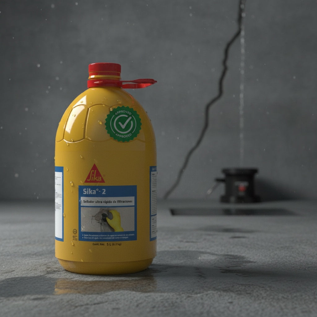 SELLADOR DE FILTRACIONES Y ACELERANTE ULTRA-RÁPIDO DE FRAGUADO SIKA 2 PET BOTE 5L