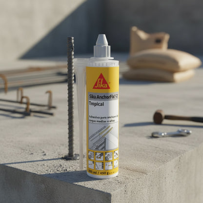 ADHESIVO PARA ANCLAJES DE CARGAS MEDIAS A ALTAS SIKA ANCHORFIX-2+TROPICAL CARTUCHO 300 ml