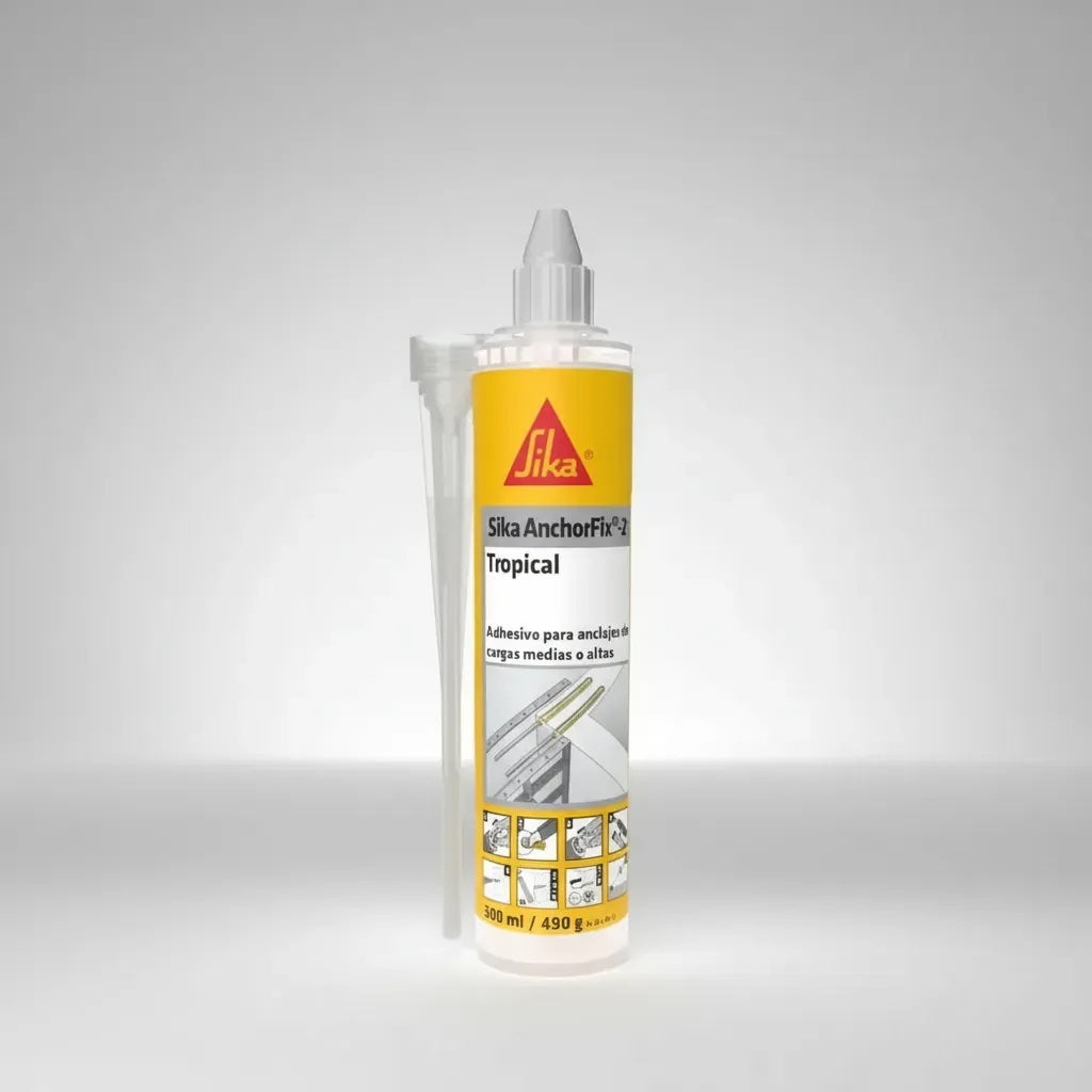 ADHESIVO PARA ANCLAJES DE CARGAS MEDIAS A ALTAS SIKA ANCHORFIX-2+TROPICAL CARTUCHO 300 ml