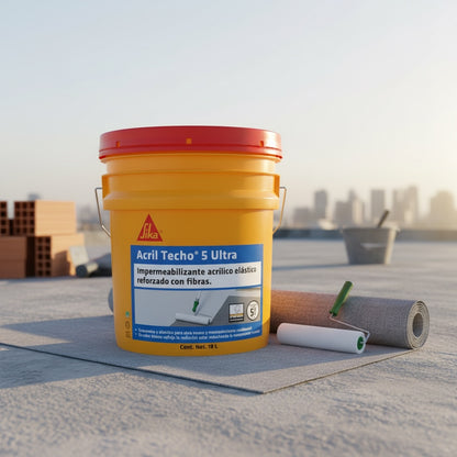 IMPERMEABILIZANTE ACRÍLICO SIKA ACRIL TECHO 5 AÑOS ULTRA BLANCO 18 LT