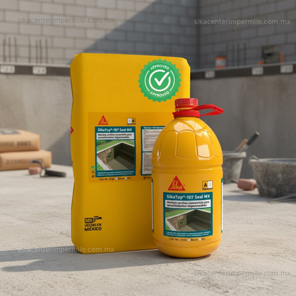 MORTERO CEMENTICIO PARA IMPERMEABILIZAR SIKATOP SEAL 107 BLANCO (A+B) 16.3 KG GALON + SACO