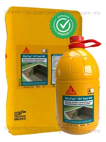 MORTERO CEMENTICIO PARA IMPERMEABILIZAR SIKATOP SEAL 107 BLANCO (A+B) 16.3 KG GALON + SACO